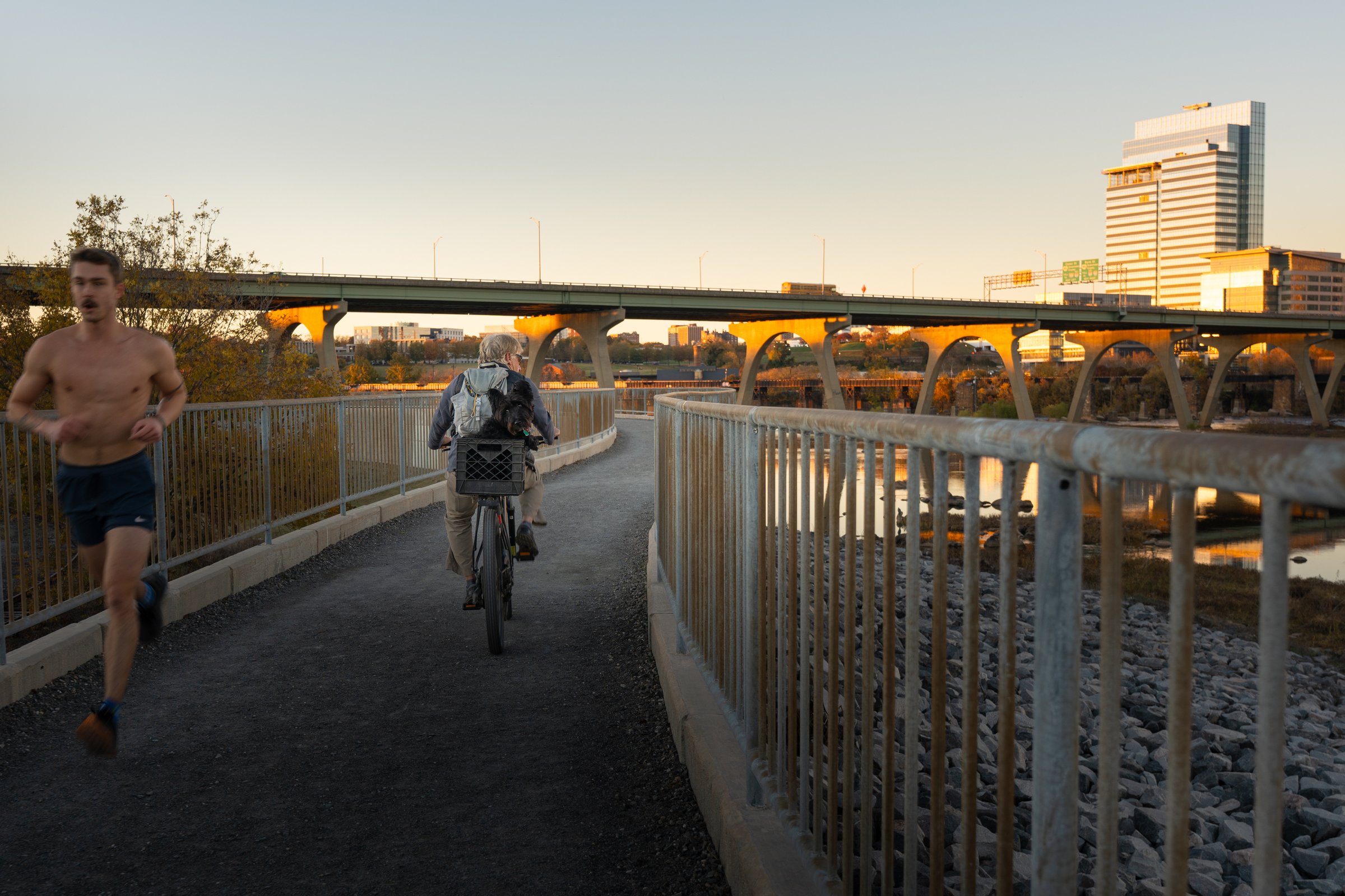 Golden Hour Flood Wall Trail